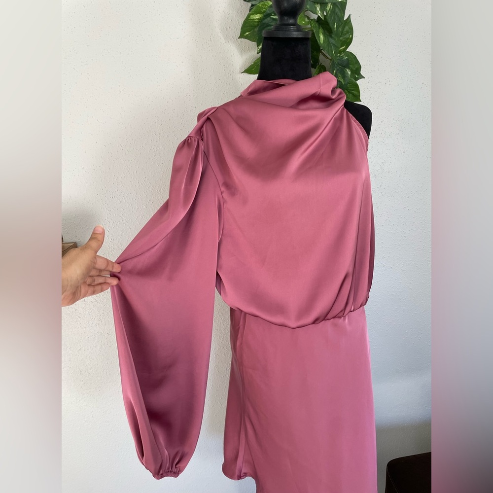 KOU NAI Elegant Long Sleeve Mauve Dress size XL - Picture 4 of 12